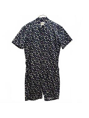 RomperJack Men's Floral Romper Jumpsuit XL Navy Blue Purple White Shorts
